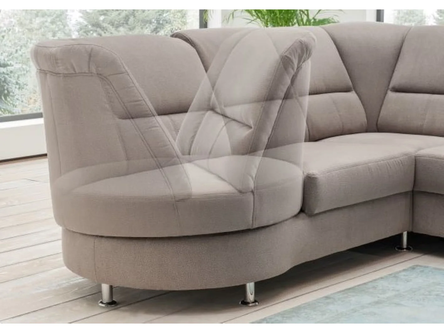 MYHOMELANDO Paris II hoekbank – L-vorm met elektrische relaxfunctie en draaifauteuil