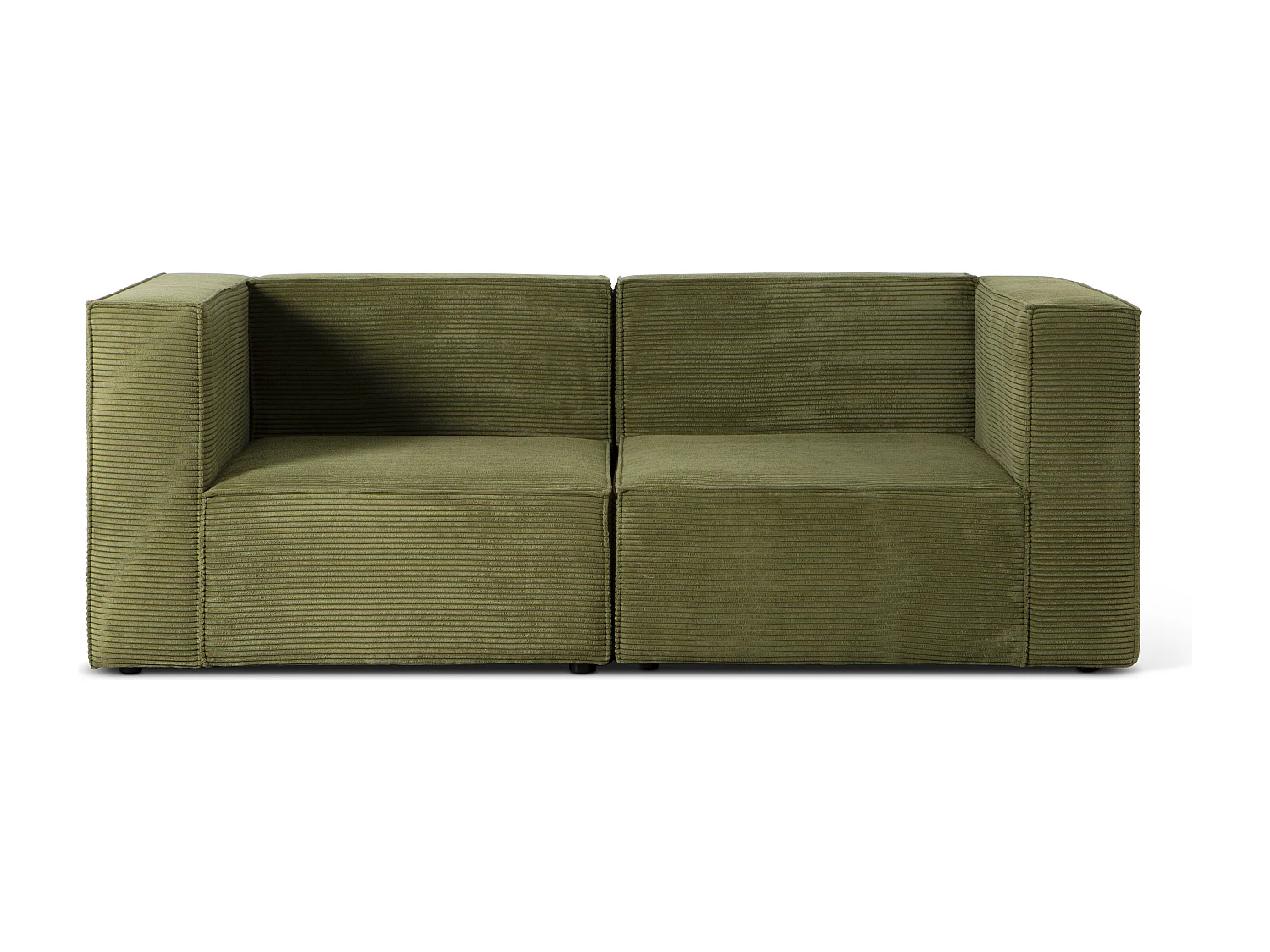 Sofa 2 plazas Chaiselongue tapizado pana verde