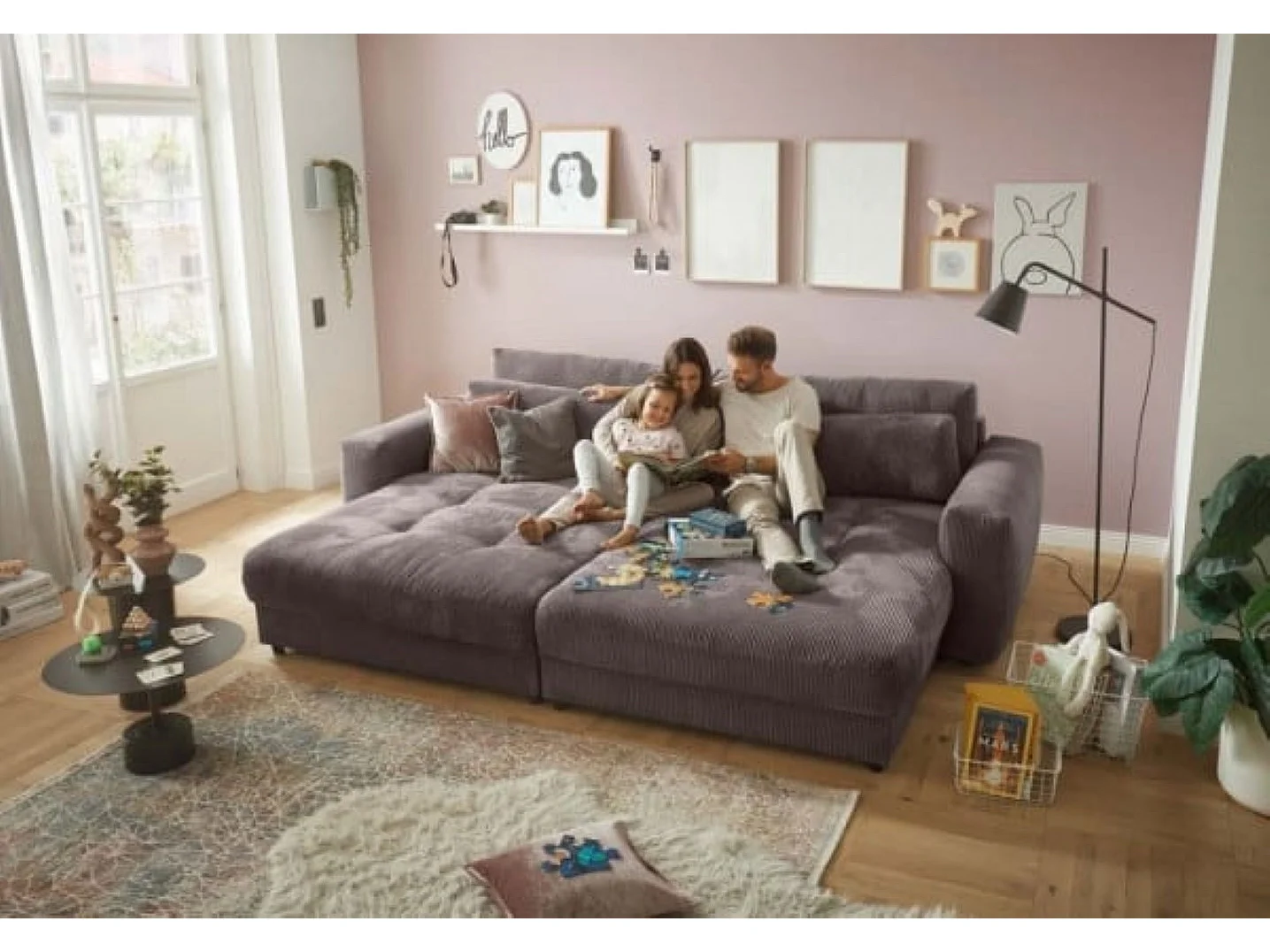 MYHOMELANDO Barura XXL loveseat – 2-zits Big Sofa in cordstof