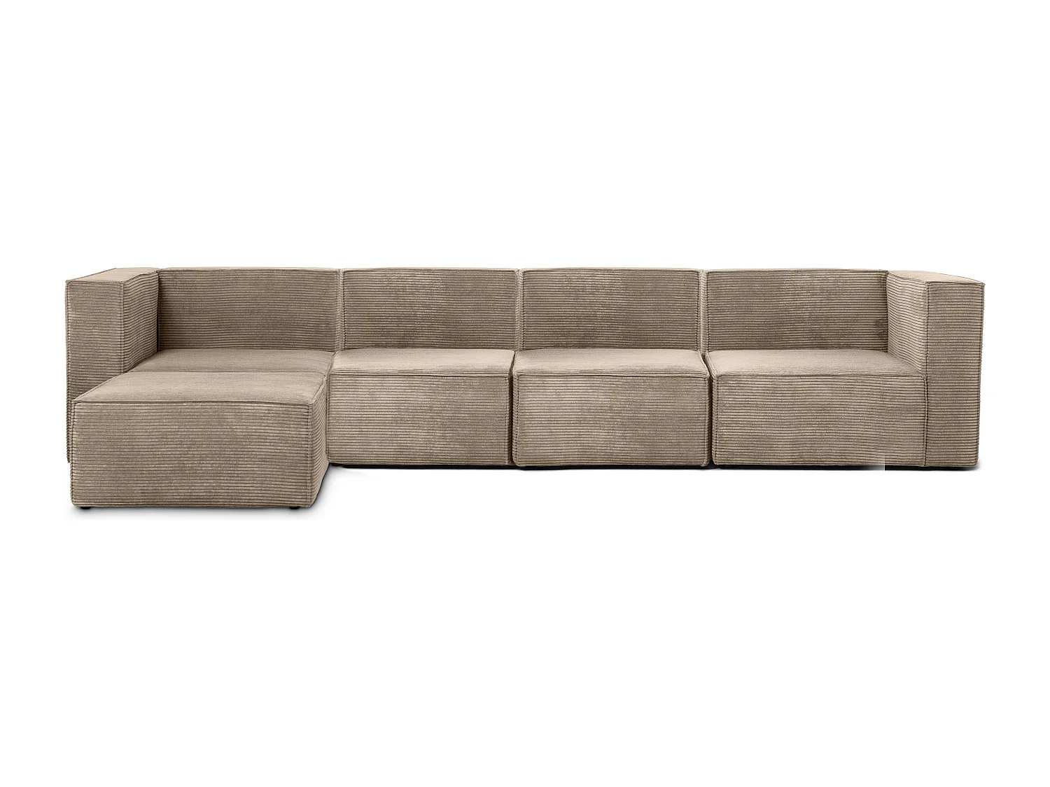 Sofa 4 plazas Chaiselongue tapizado pana piedra