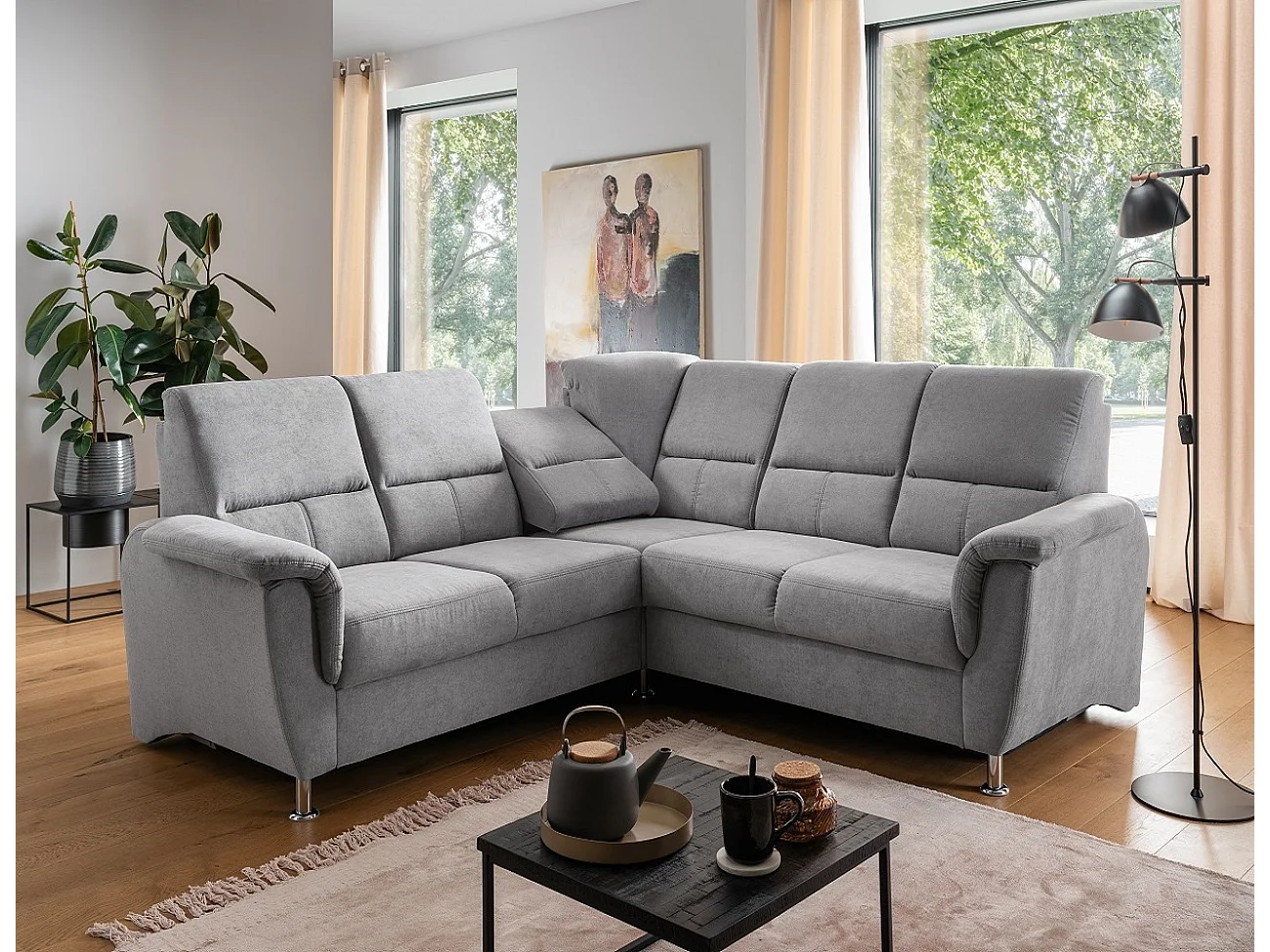 MYHOMELANDO Paris 3 hoekbank – L-vorm met binnenvering & comfortschuim