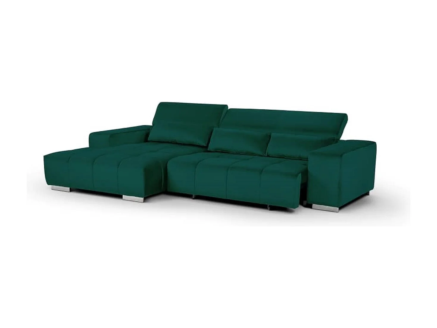 MYHOMELANDO Orion canapé d’angle – forme en L avec avance électrique de l’assise et appuie-têtes réglables