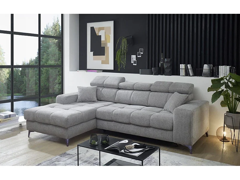 MYHOMELANDO hoekbank Sydney – L-vorm met elektrische zitverstelling en opbergruimte