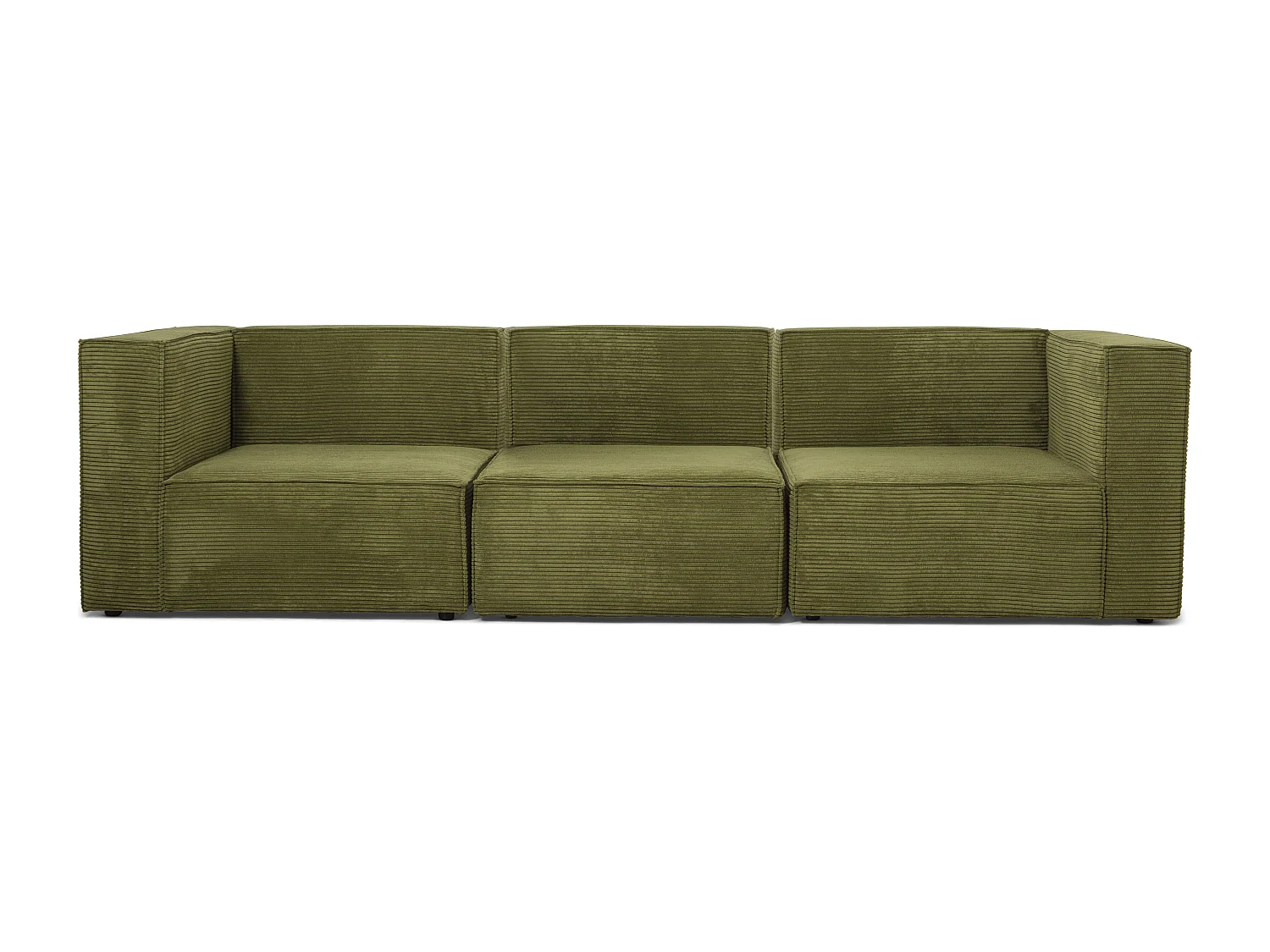 Sofa 3 plazas Chaiselongue tapizado pana verde