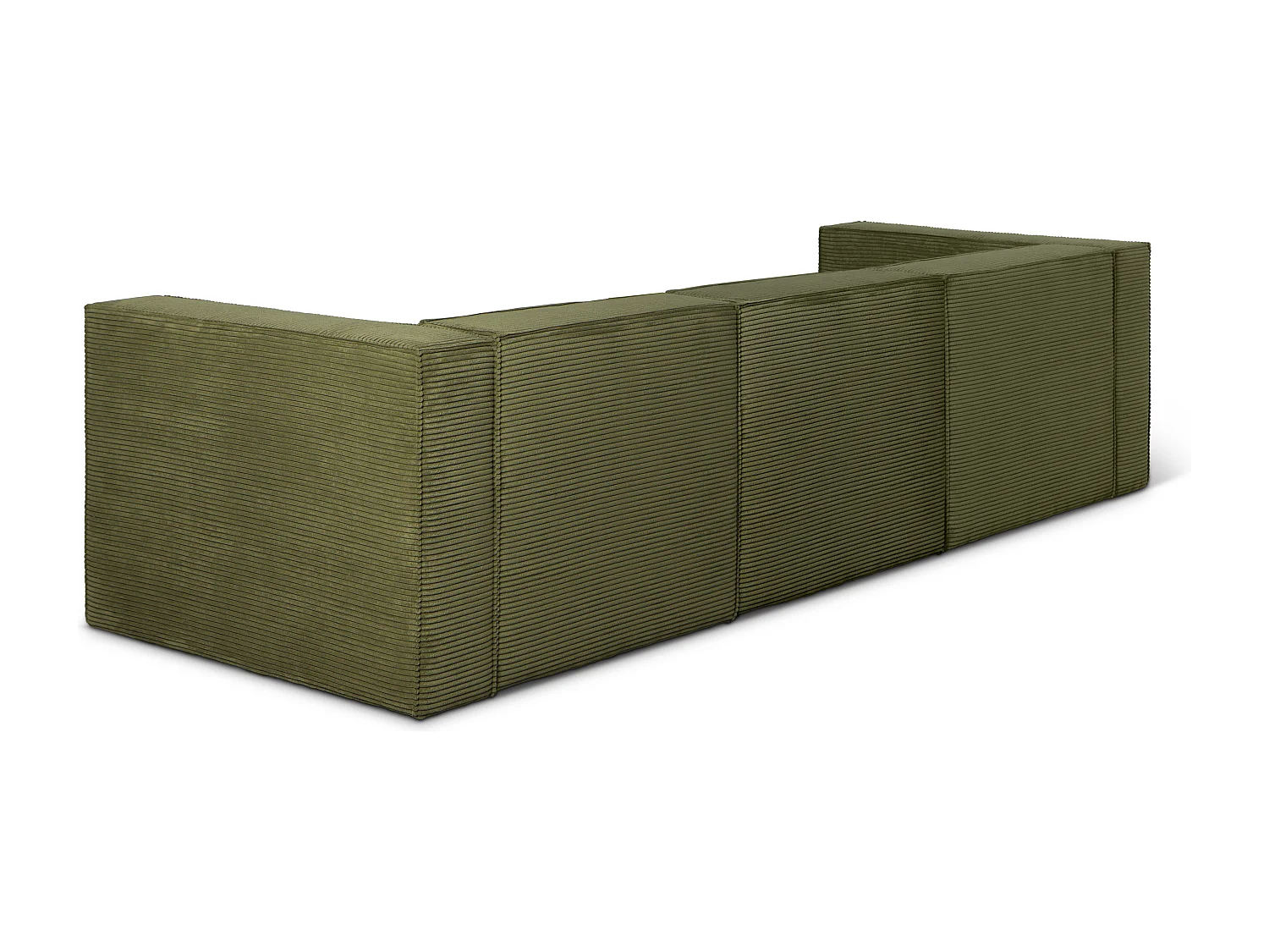 Sofa 3 plazas Chaiselongue tapizado pana verde