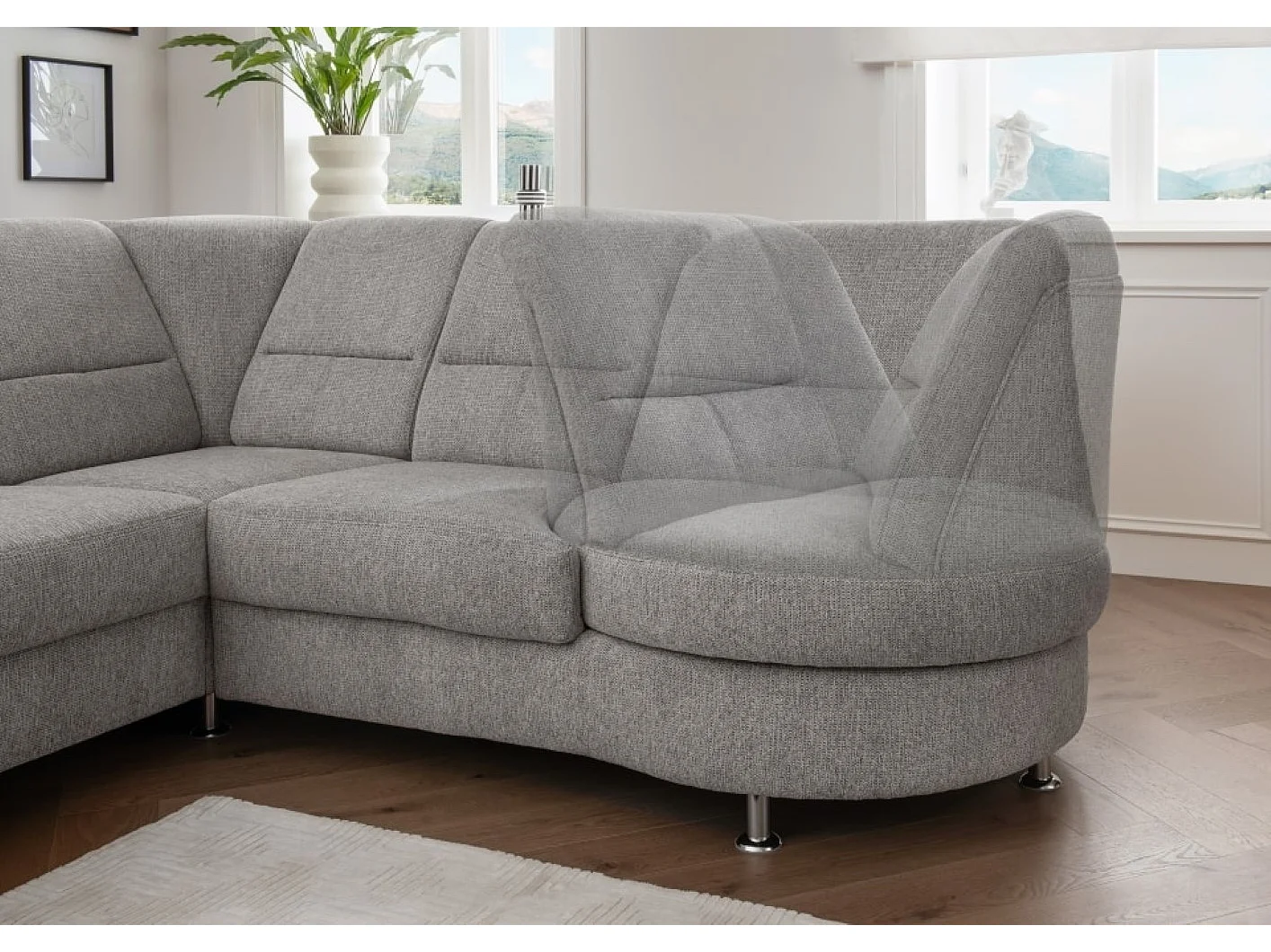 MYHOMELANDO Paris II hoekbank – L-vorm met elektrische relaxfunctie en draaifauteuil