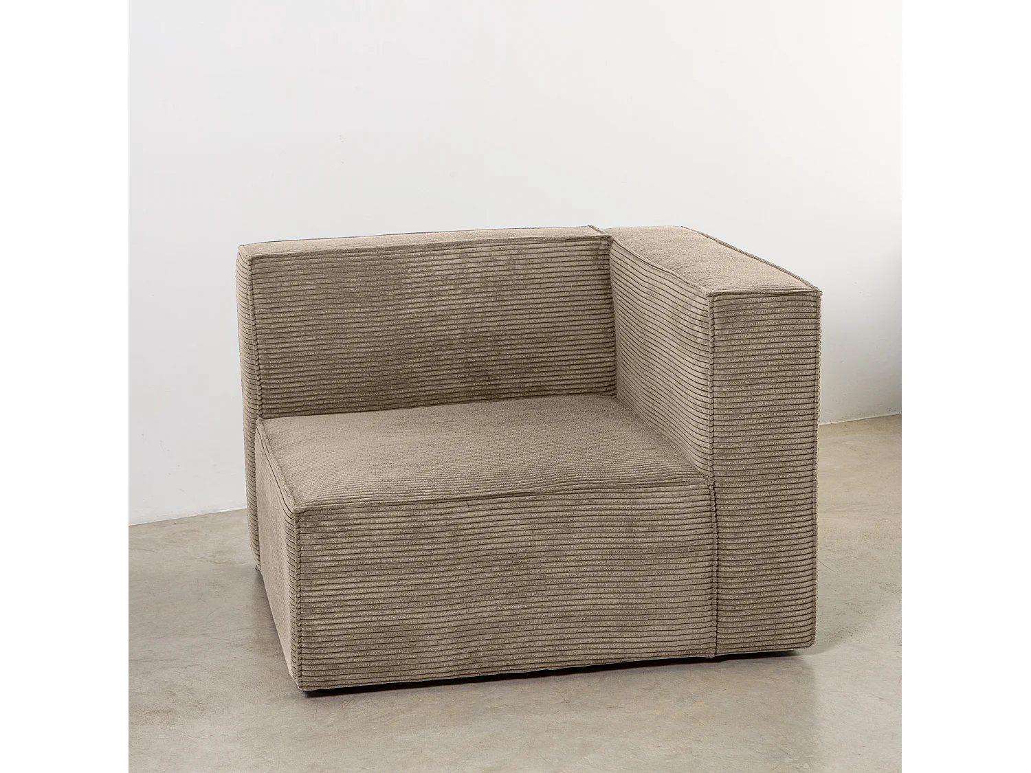 Sofa 3 plazas Chaiselongue tapizado pana piedra