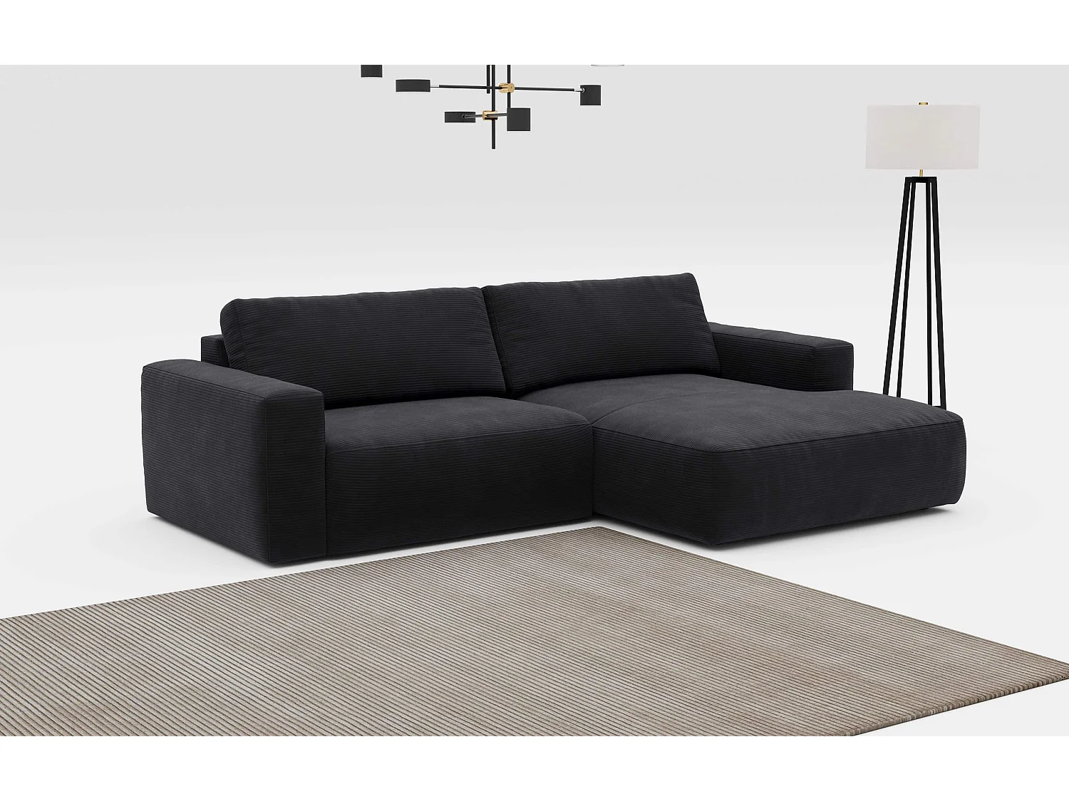 MYHOMELANDO hoekbank Lasso – L-vorm in cord, 3-zits