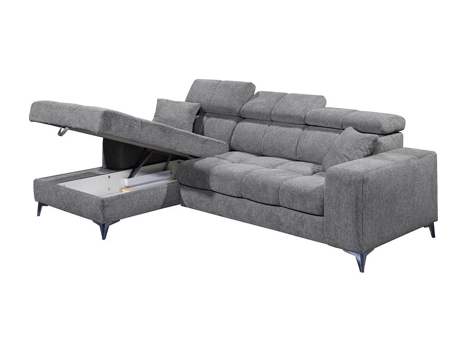 MYHOMELANDO hoekbank Sydney – L-vorm met elektrische zitverstelling en opbergruimte