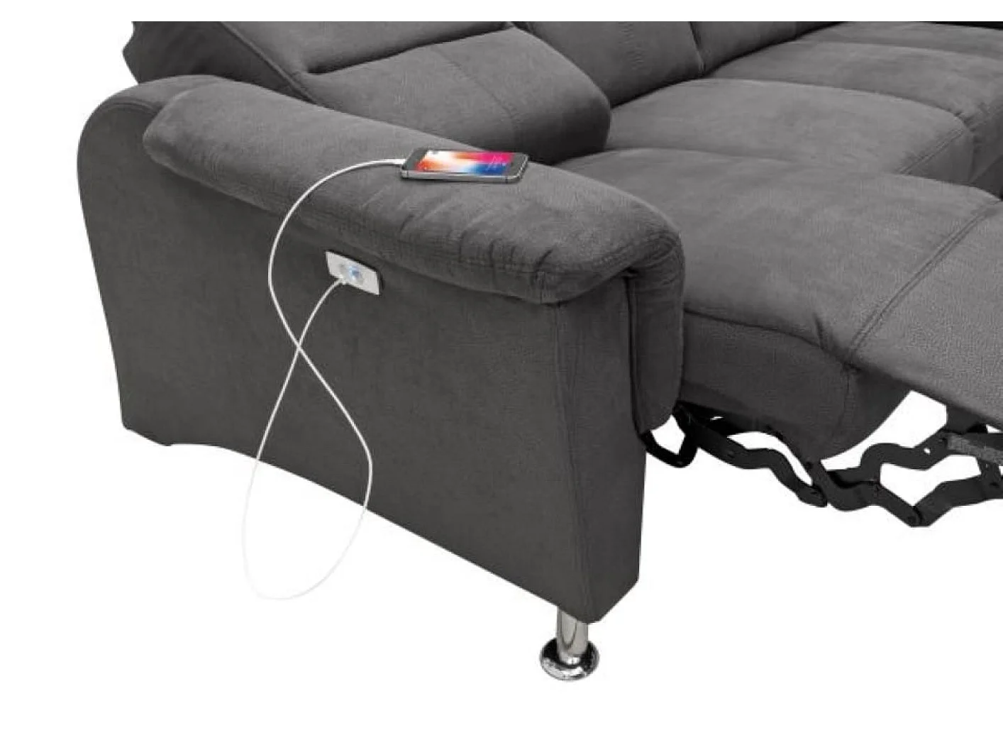 MYHOMELANDO Paris II hoekbank – L-vorm met elektrische relaxfunctie en draaifauteuil