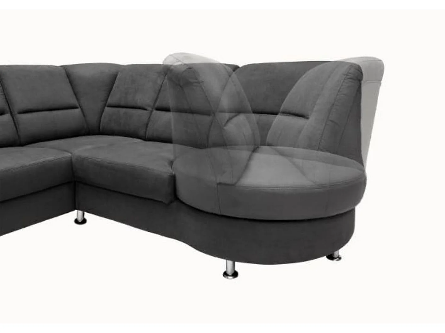 MYHOMELANDO Paris II hoekbank – L-vorm met elektrische relaxfunctie en draaifauteuil