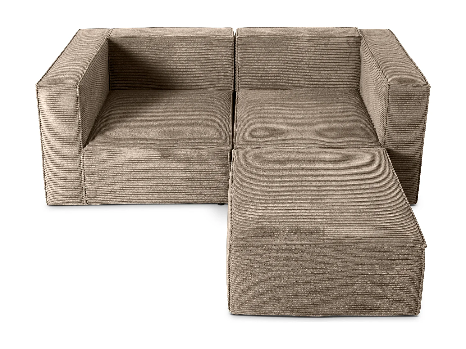 Sofa 2 plazas Chaiselongue tapizado pana piedra