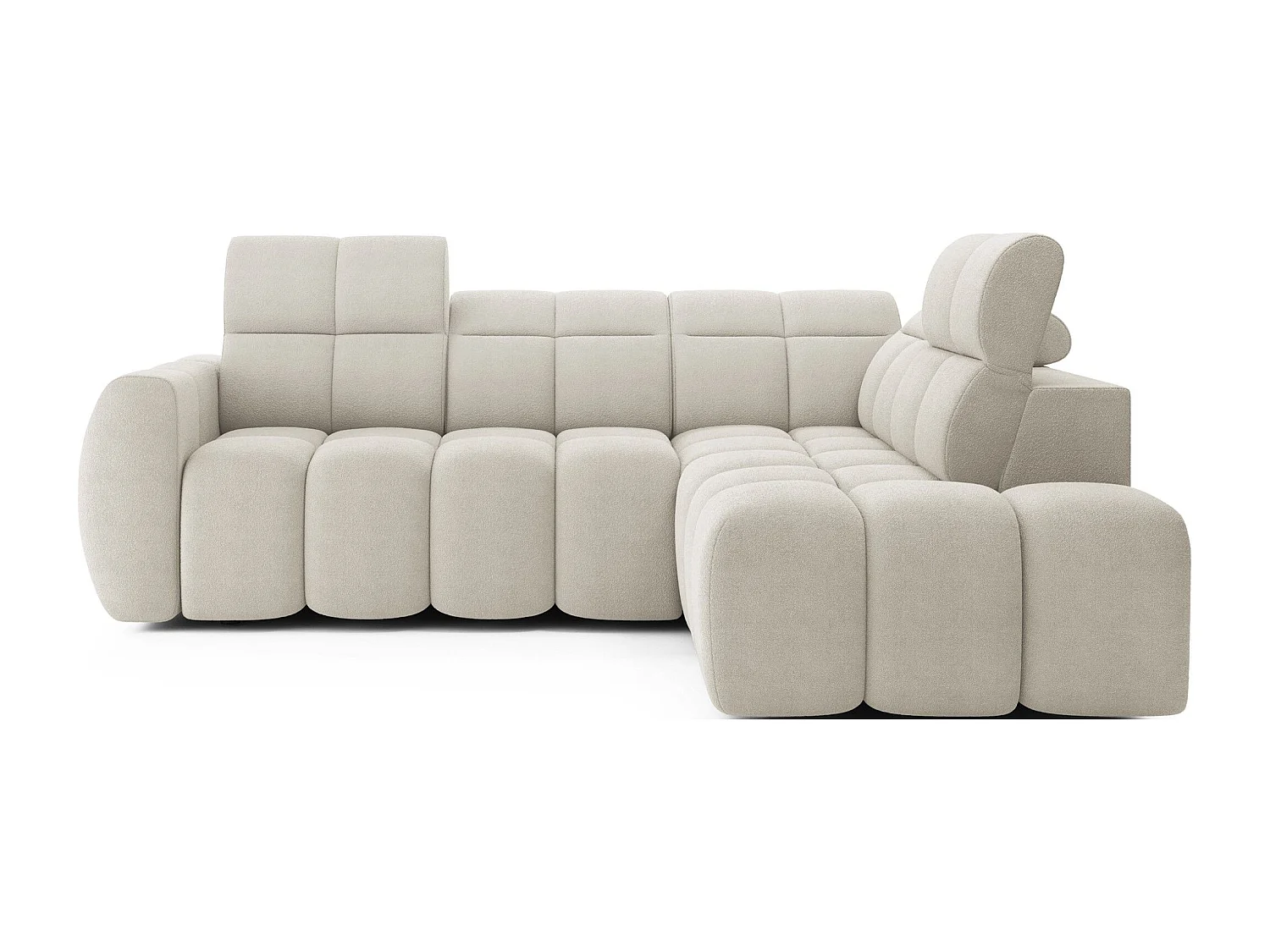 MYHOMELANDO Falconn canapé d’angle – forme en L avec avance électrique de l’assise, coffre de rangement et appuie-têtes réglables