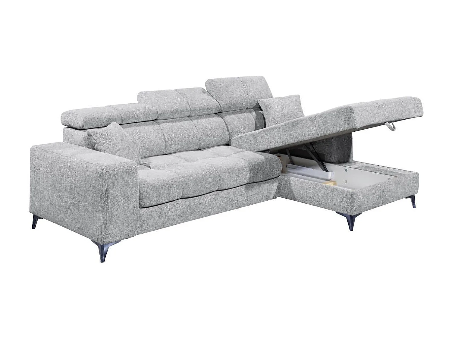 MYHOMELANDO hoekbank Sydney – L-vorm met elektrische zitverstelling en opbergruimte