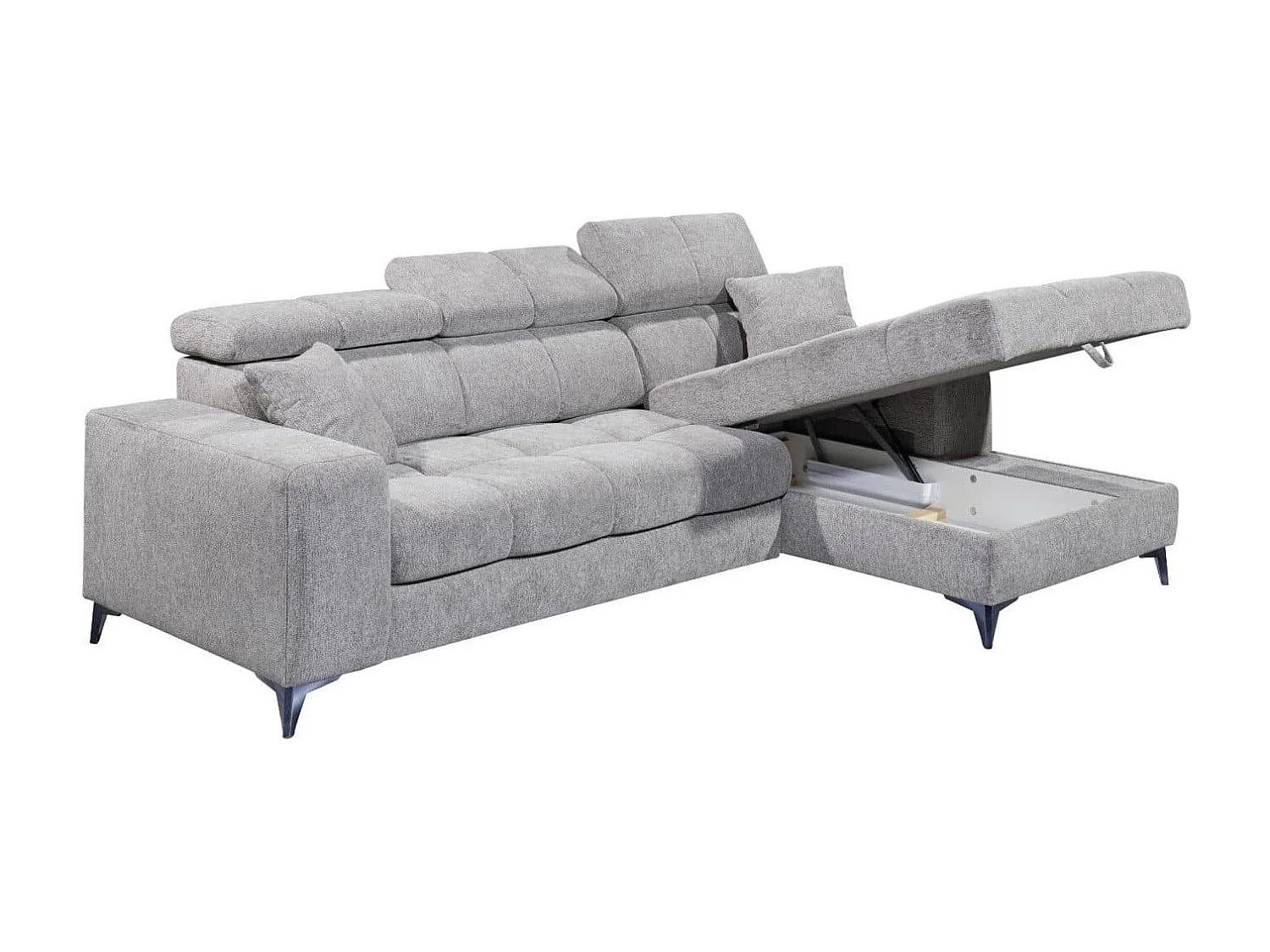 MYHOMELANDO hoekbank Sydney – L-vorm met elektrische zitverstelling en opbergruimte