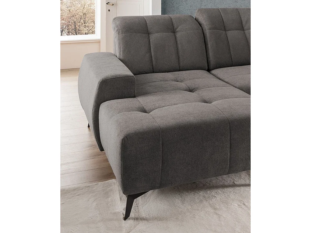 MYHOMELANDO Summer canapé panoramique – forme en U en tissu Coroni avec fonction relax électrique