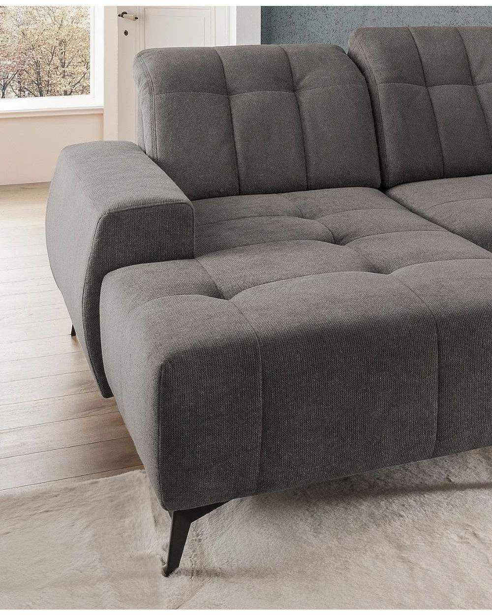 MYHOMELANDO Summer woonlandschap – U-vorm in Coroni-stof met elektrische relaxfunctie