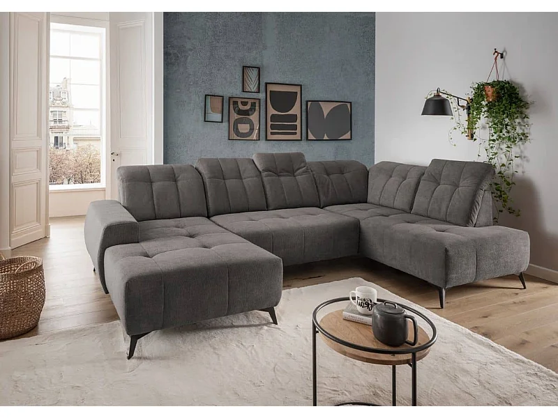 MYHOMELANDO Summer woonlandschap – U-vorm in Coroni-stof met elektrische relaxfunctie