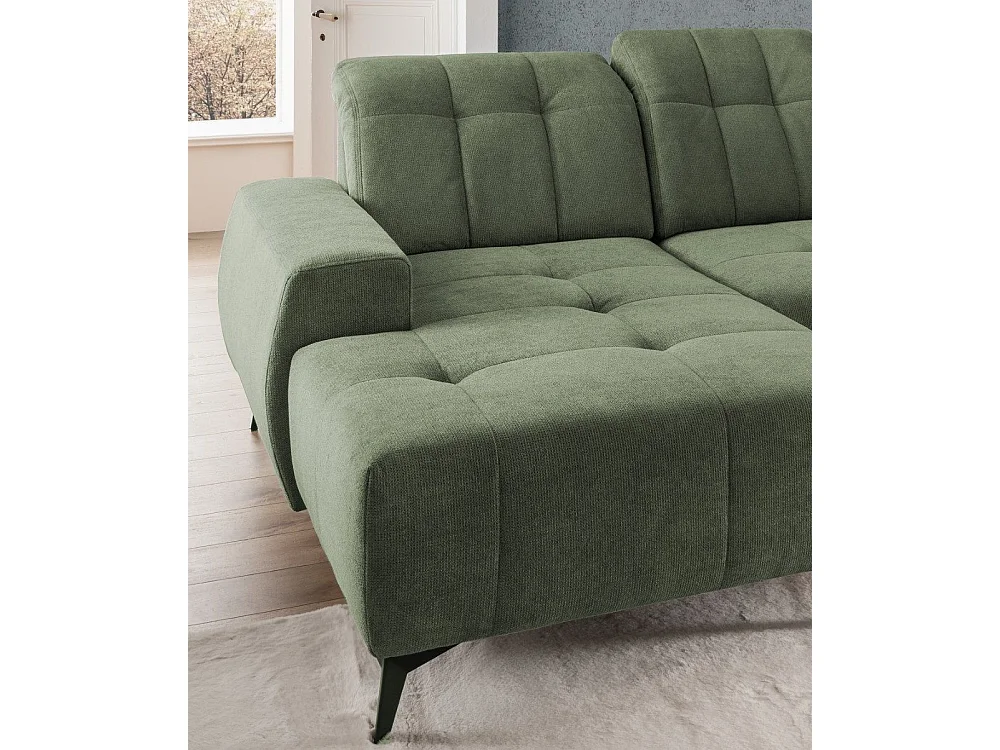 MYHOMELANDO Summer canapé panoramique – forme en U en tissu Coroni avec fonction relax électrique