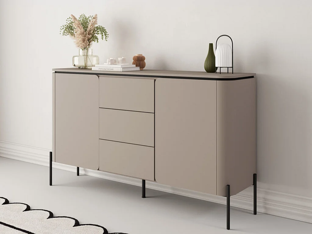 Aparador AMBIHOME BELIO - Congo/Preto, C163xA94xP40cm