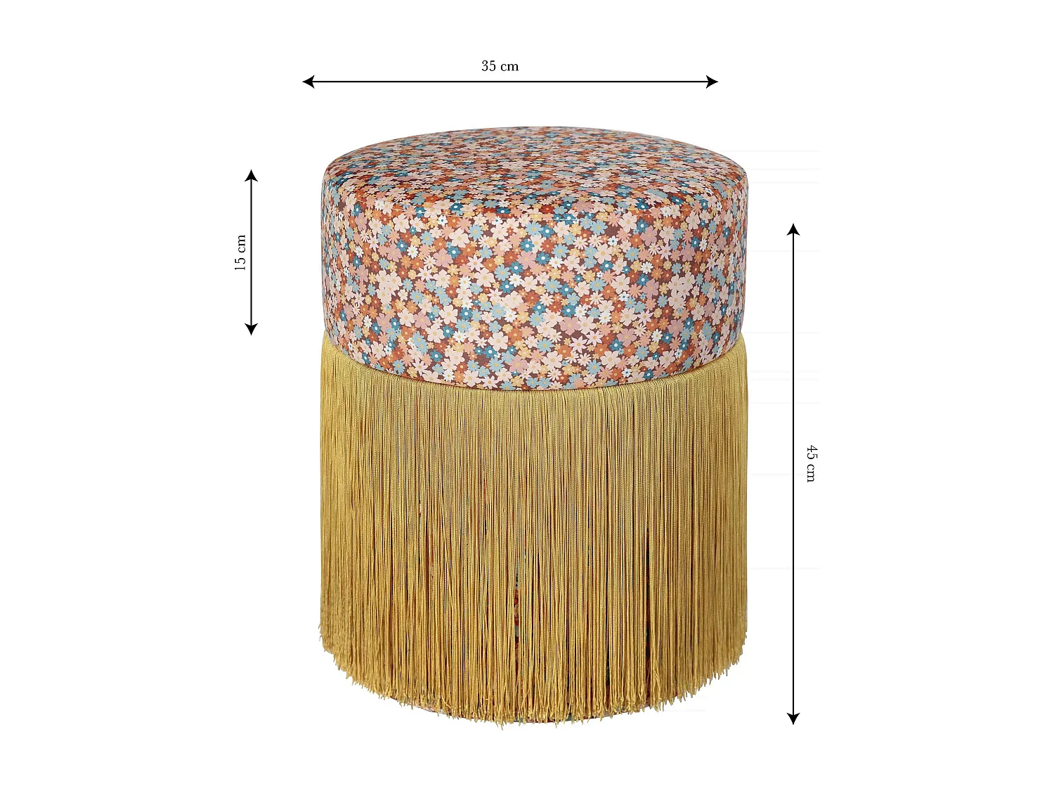 Pouf ottoman en velours
