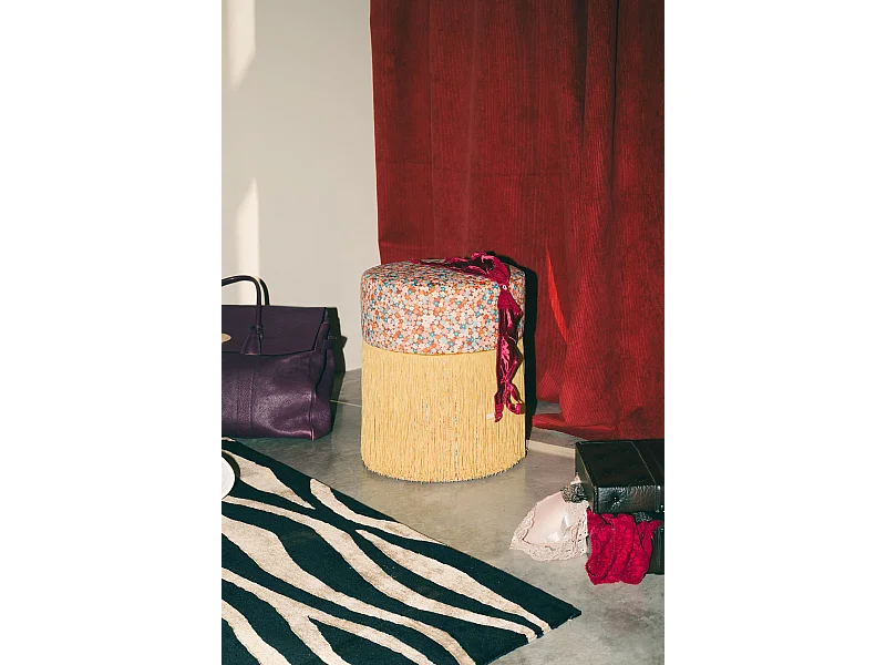 Pouf ottoman en velours