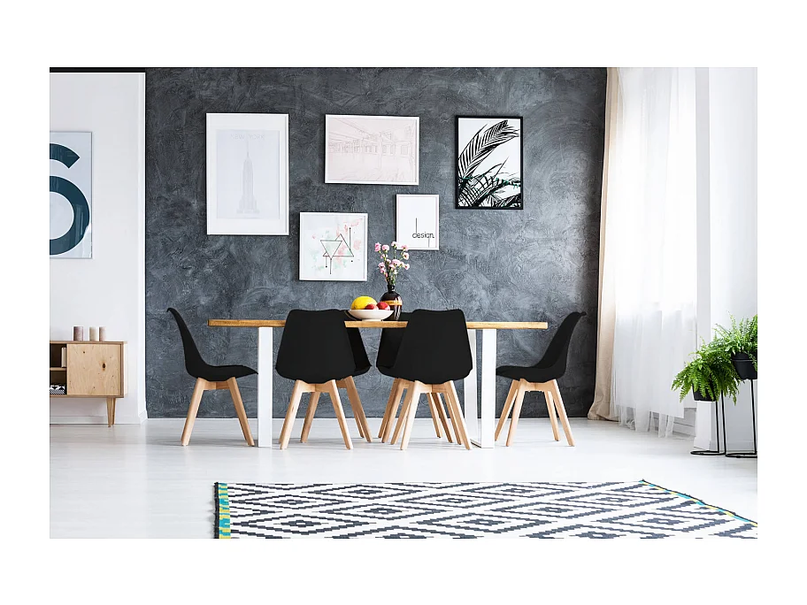 Stuhl MARSIGLIA Schwarz – Küchenstuhl | Cosma | Farbe: Noir