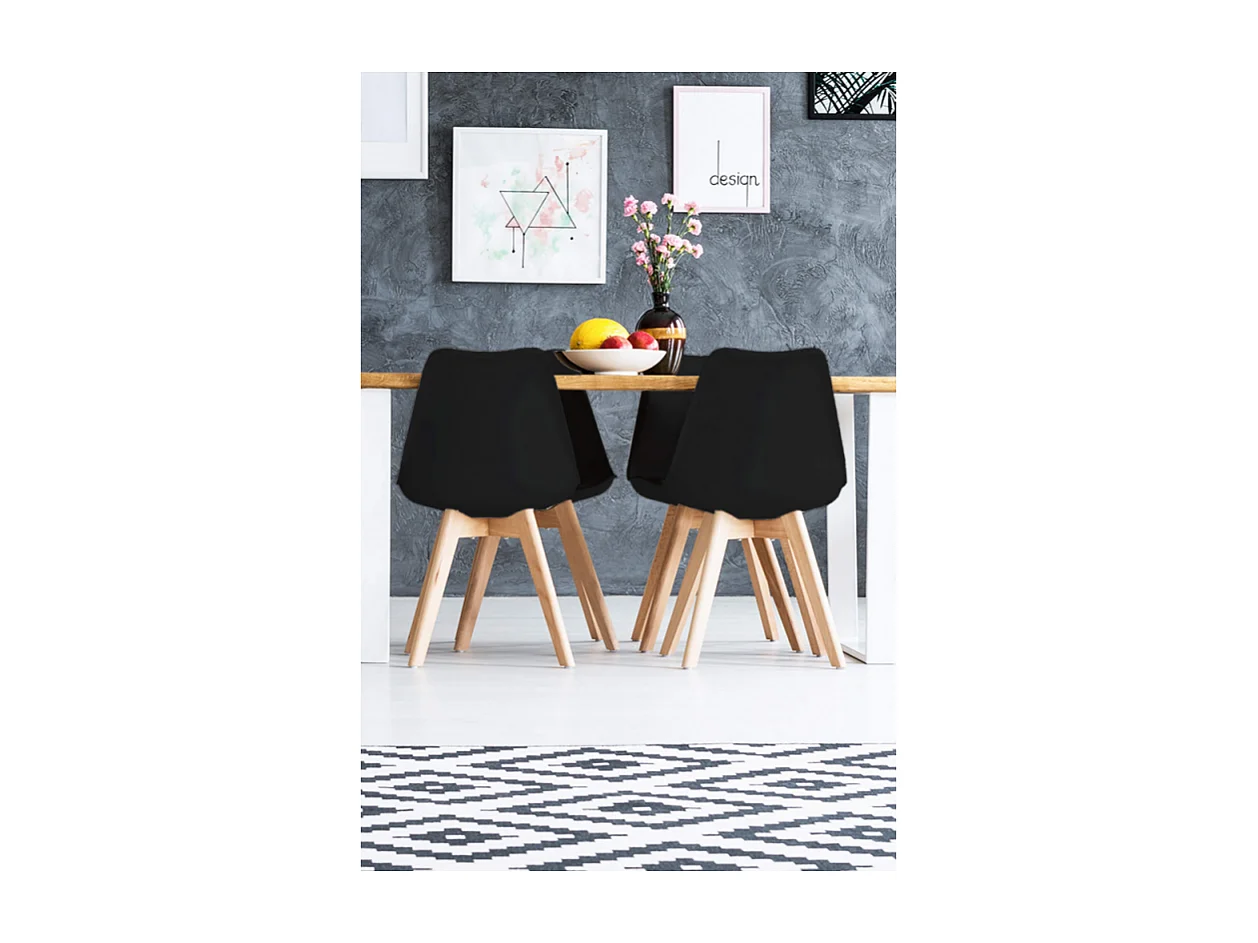 Stuhl MARSIGLIA Schwarz – Küchenstuhl | Cosma | Farbe: Noir