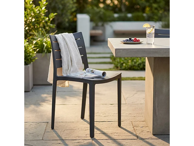 Stapelstuhl HALLEY Polypropylen Grau | Cosma | Farbe: Gris anthracite | Material: Kunststoff