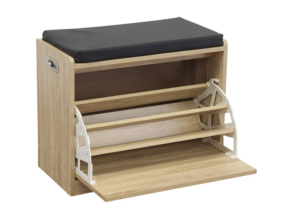 Schuhschrank JACKLYN Naturholz | Cosma | Farbe: Noir | Material: Holz