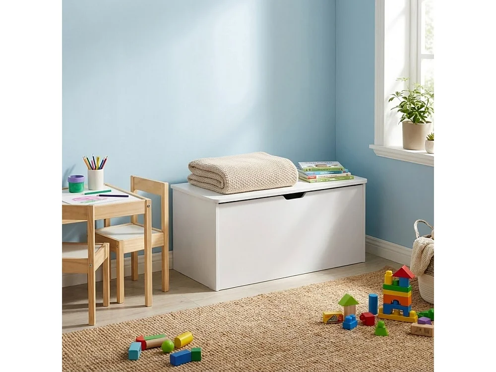 Spielzeugtruhe BRAD Weiß Holz | Cosma | Farbe: Blanc | Material: Holz