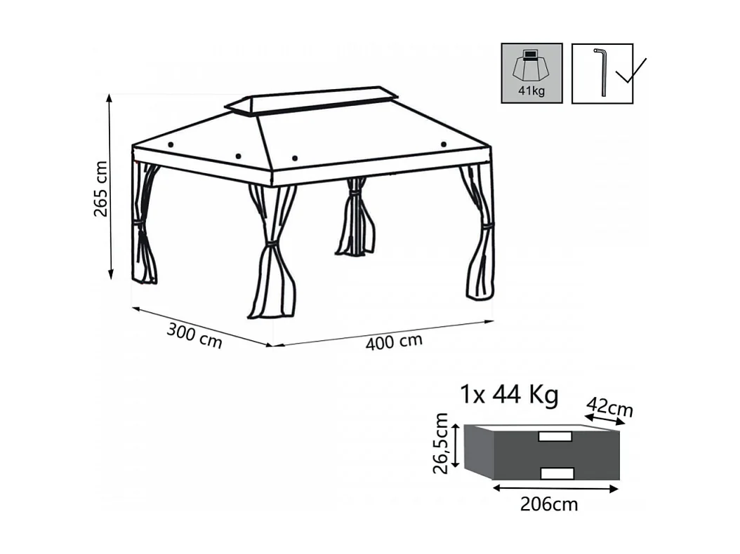 Gartenpavillon Avana 300x400 cm