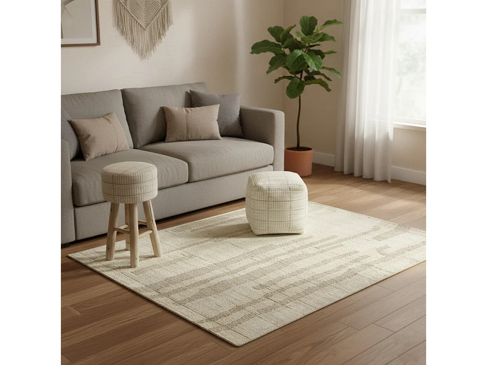 Holzhocker VALENTIN Braun / Weiß 40×70 | Cosma | Farbe: Marrone chiaro | Material: Holz