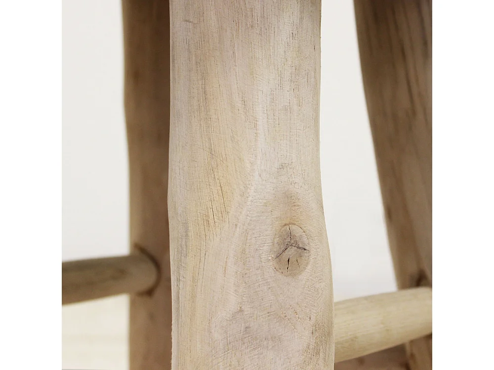 Holzhocker VALENTIN Braun / Weiß 40×70 | Cosma | Farbe: Marrone chiaro | Material: Holz