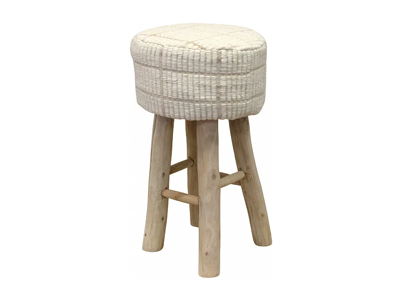 Holzhocker VALENTIN Braun / Weiß 40×70 | Cosma | Farbe: Marrone chiaro | Material: Holz