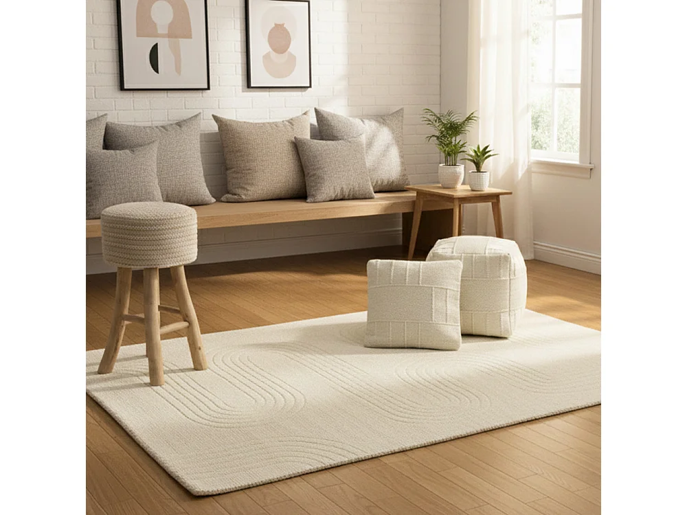 Holzhocker SALOMON Braun / Weiß 40×70 | Cosma | Farbe: Marrone chiaro | Material: Holz