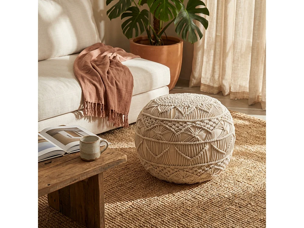 Pouf BODRUM Braun Baumwolle | Cosma | Farbe: Marron