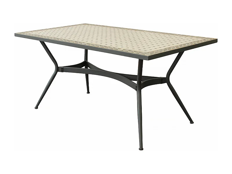 RECHTECKIGER TISCH PROMETEO AUS KERAMIK & LACKIERTEM STAHL 160x90 cm