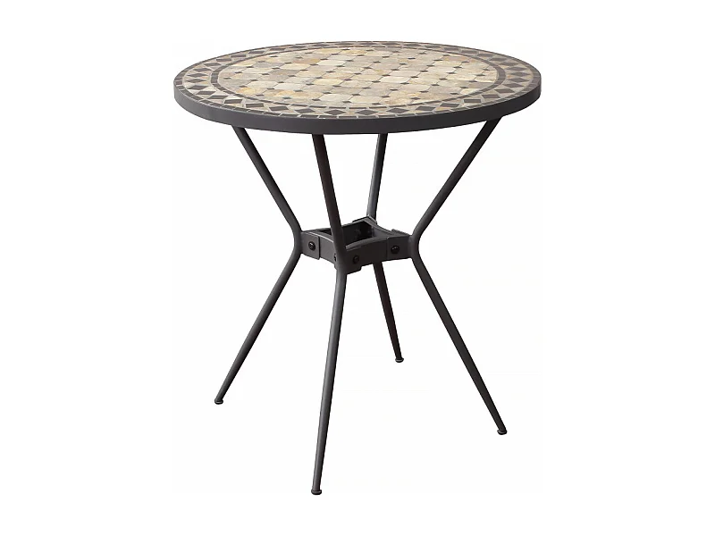 RUNDER TISCH DIONISIO AUS KERAMIK & LACKIERTEM STAHL Ø 70 cm