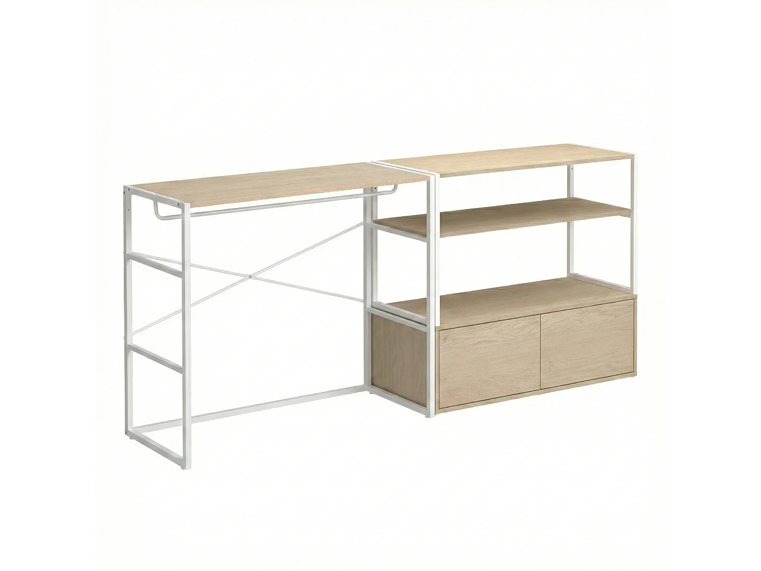 Lot de 2 portants vêtements sous combles modulables 200x85cm KADRA