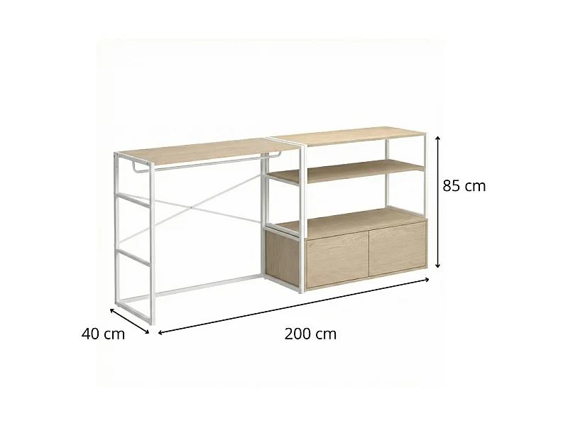 Zestaw 2 modułowych wieszaków na ubrania KADRA 200x85cm na strych