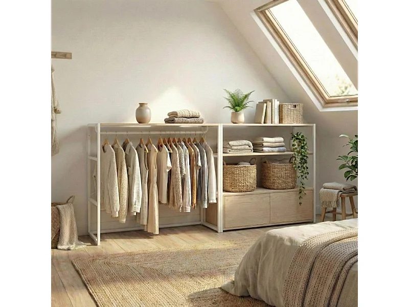 Zestaw 2 modułowych wieszaków na ubrania KADRA 200x85cm na strych