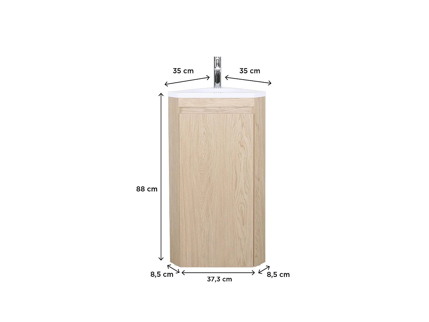 Mueble lavabo de esquina con patas y grifo SORRENTO