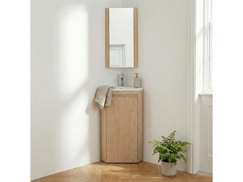 Mueble lavabo de esquina con patas y grifo SORRENTO