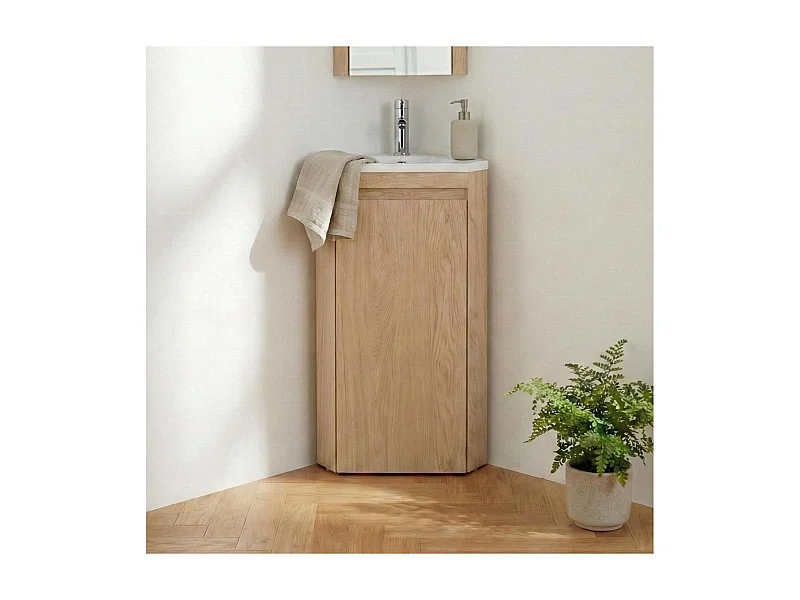 Mueble lavabo de esquina con patas y grifo SORRENTO