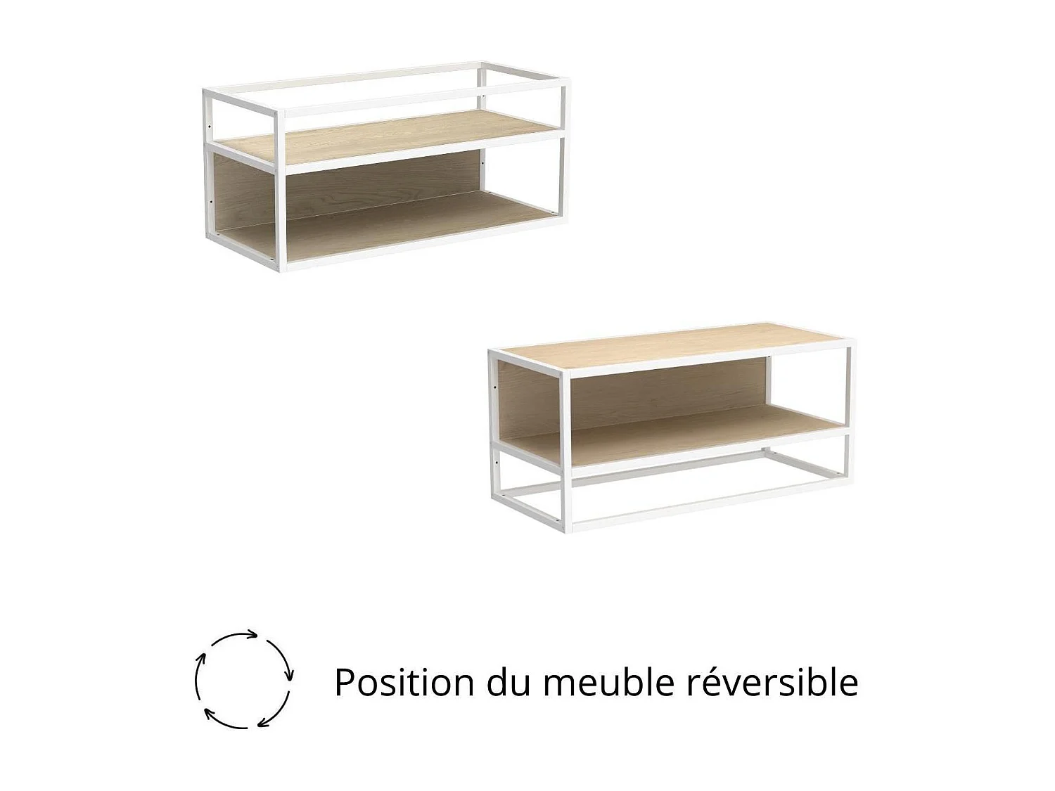 Estantería de pared MALYA de madera y metal blanco, 90x40cm