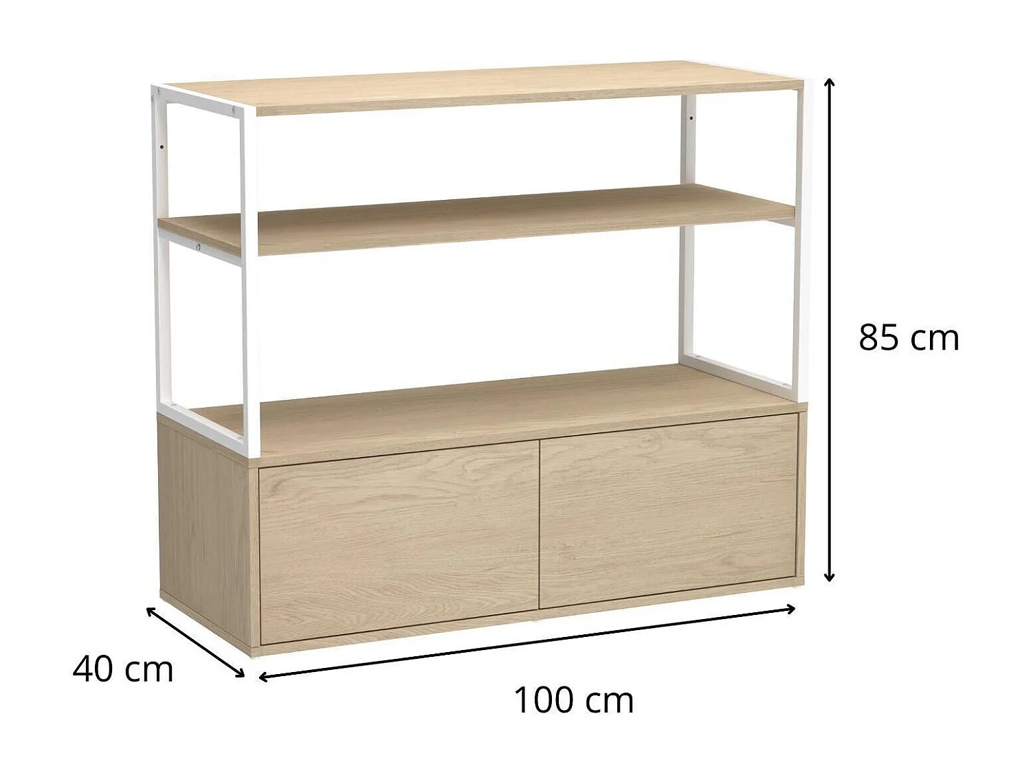 KADRA Dachboden-Kleiderständer 100x85cm mit Kleiderschrank und Schubladen