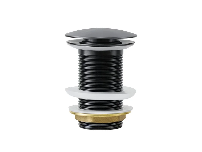 Lavabo sobre encimera redondo de acero inoxidable negro, 36 cm, con desagüe a juego