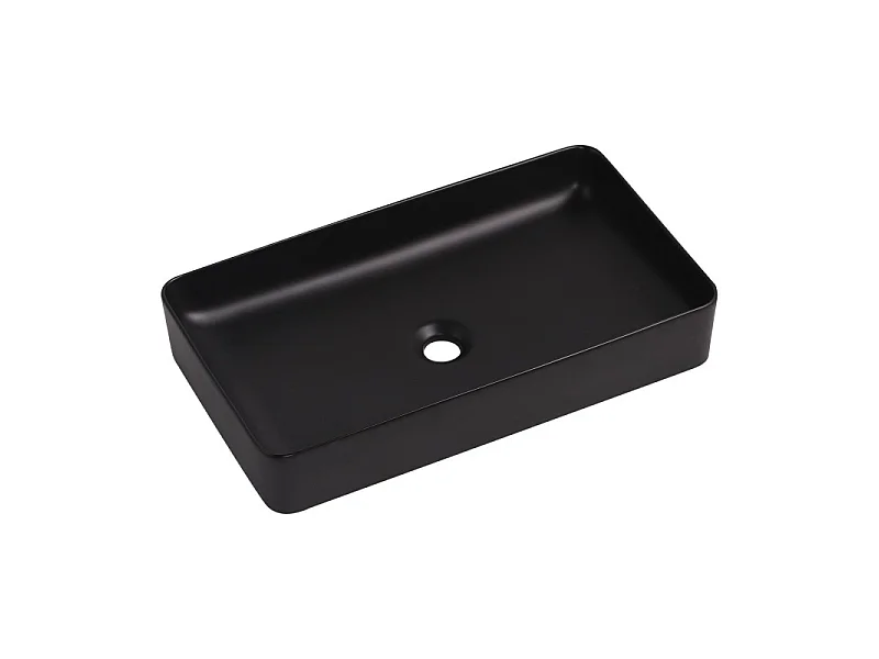 Lavabo sobre encimera rectangular de cerámica blanca SADDY 60x37cm