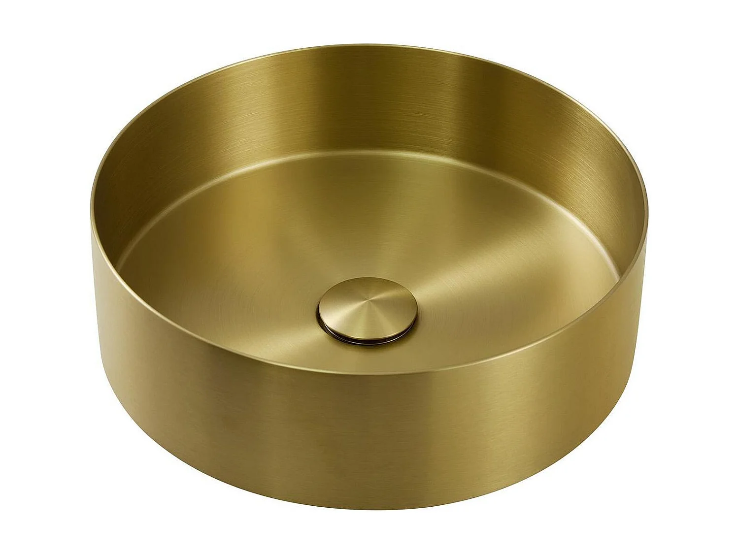 Rundes, schwarzes Edelstahl-Aufsatzwaschbecken, 36 cm, mit passendem Ablaufgarnitur